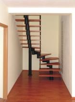 modulové schodiště tvaru U - zábradlí standard (dřevo)